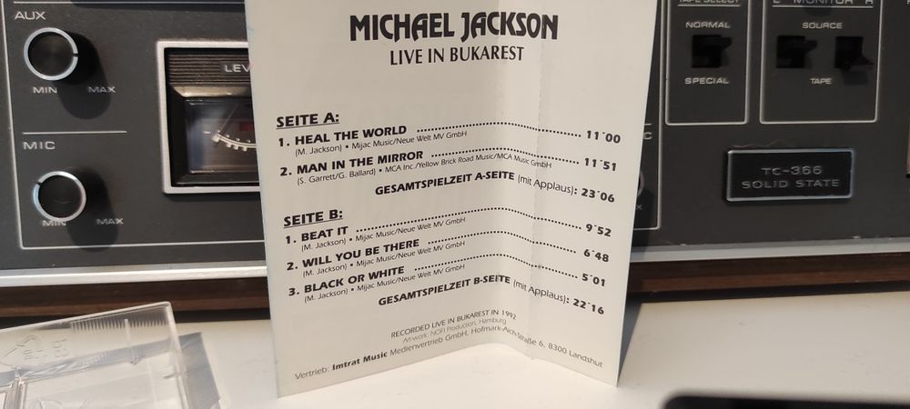 Caseta Michael Jackson live in Bukarestt