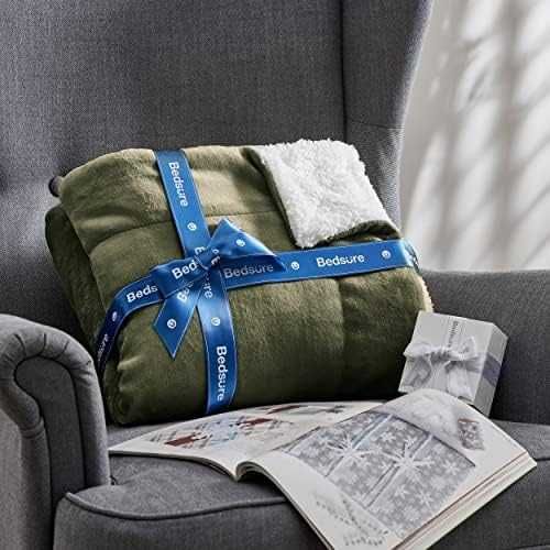 BEDSURE Sherpa одеяло 220x240см XXL Ivy Green