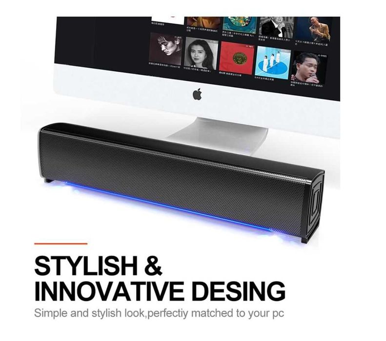 Геймърски Soundbar 2x5W USB AUX Gaming Тонколона