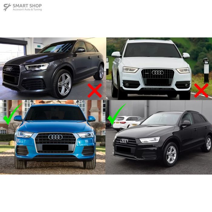 Grile Laterale compatibil cu Audi Q3 8U Facelift (2014-2017) RS Design Negru Lucios