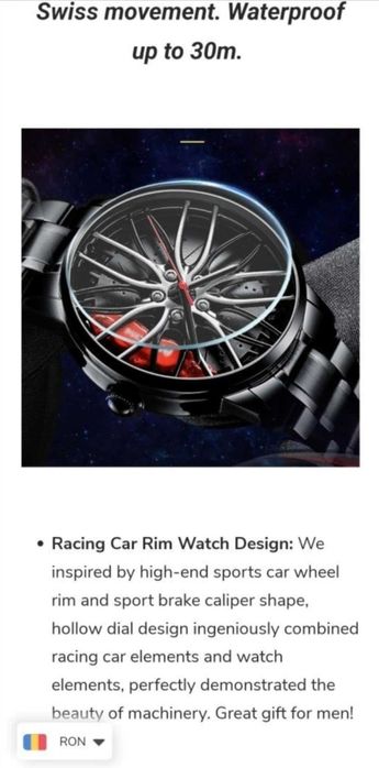 Ceas janta auto cu etrier Brembo otel inoxidabil NOU sigilat