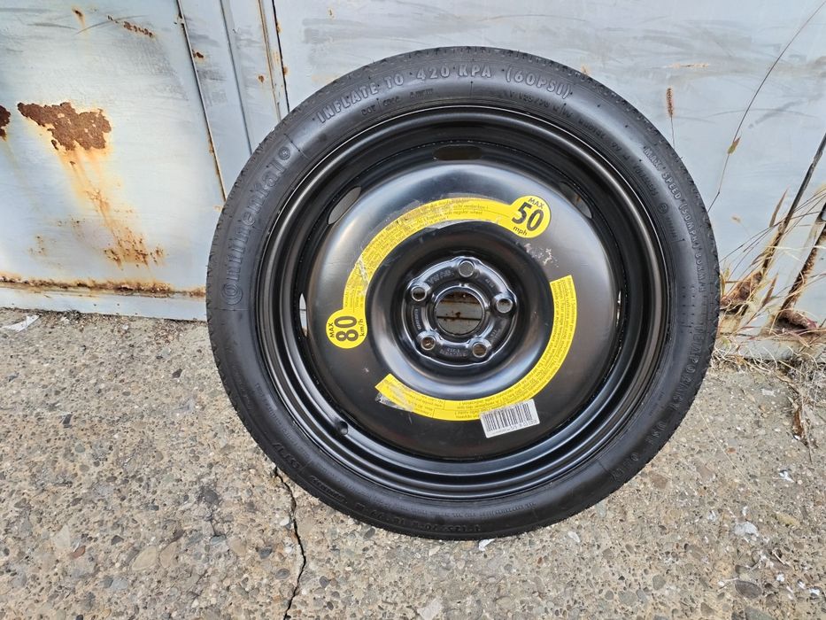 Roată Rezervă Slim Subțire 125 70 R18 Vw Golf 6 și 7, Touran Eos Skoda