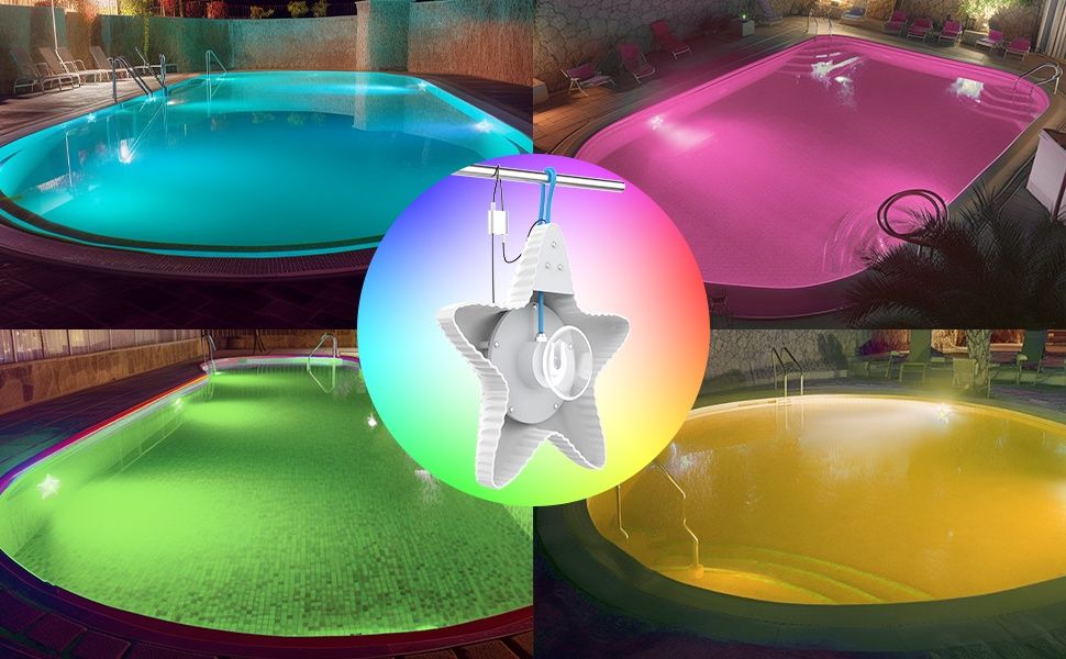 Iluminare piscina forma de stea