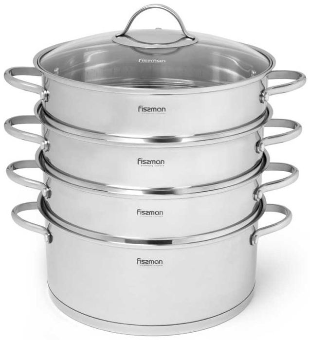 Мантоварка 6 л, Fissman сталь, количество ярусов 3