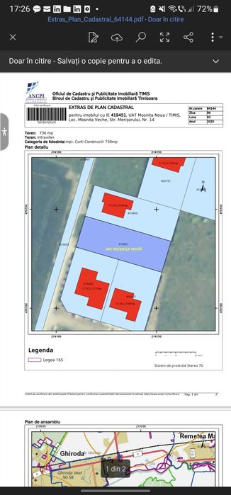Teren 730mp str Merisorului Mosnita Veche