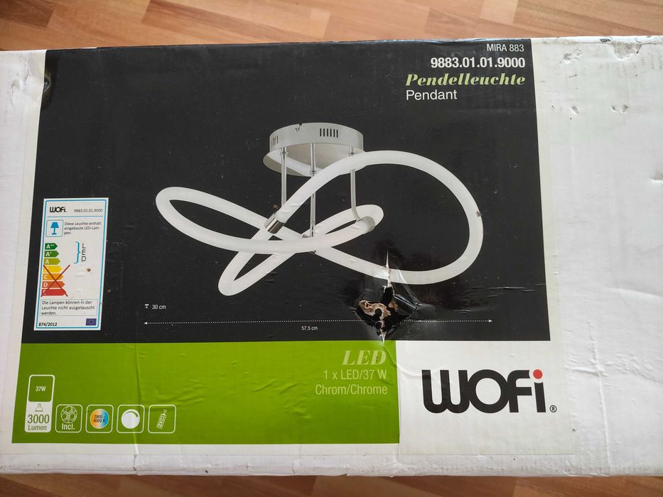 Два Чисто нови дизайнерски LED полилеи (Trio и Wofi) – неразопаковани!