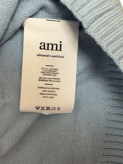 Ami Paris Ami de Coeur Плетен Пуловер – Светлосин