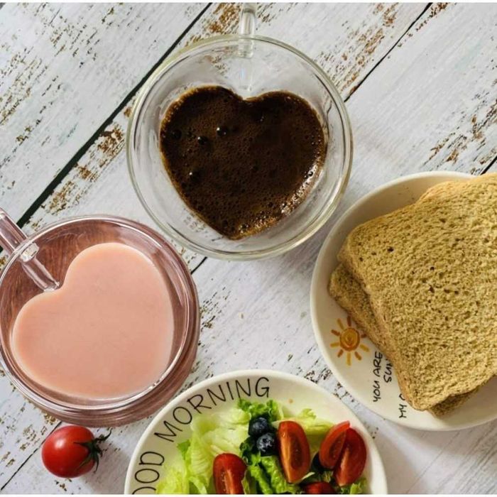 2964 Двуслойна стъклена чаша сърце