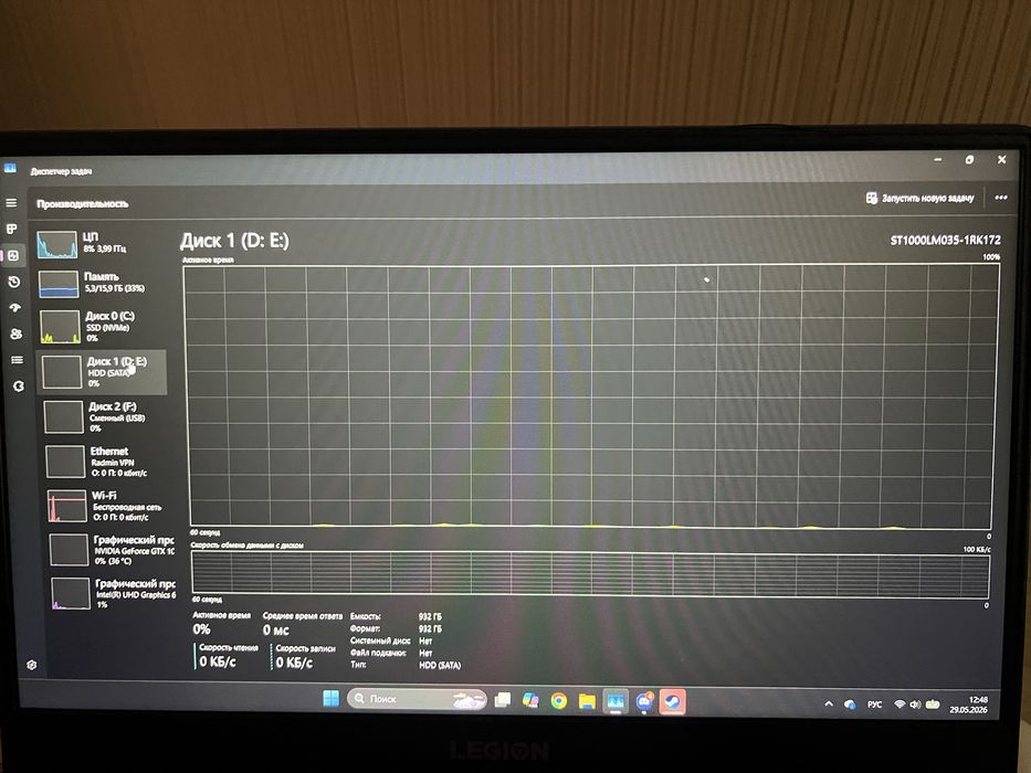 Ноутбук 1050+i5 8300h SSD500Gb HDD1Tb