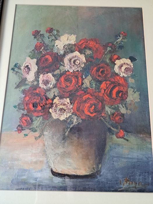 Tablou flori, artist I. Popa