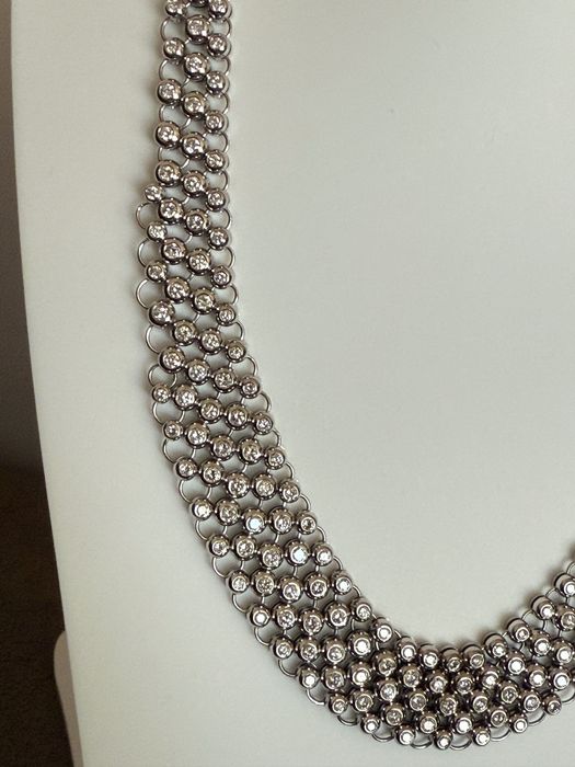 Прекрасно Италианско 18К Златно Колие 96г с 15К Диаманти; Топ Цена!