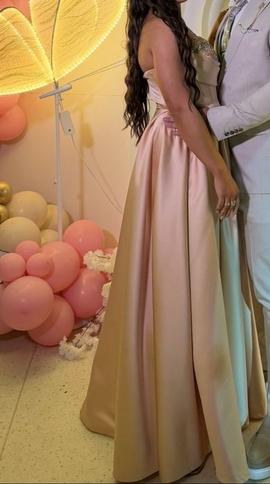 Rochie eleganta lunga din tafta pe corset