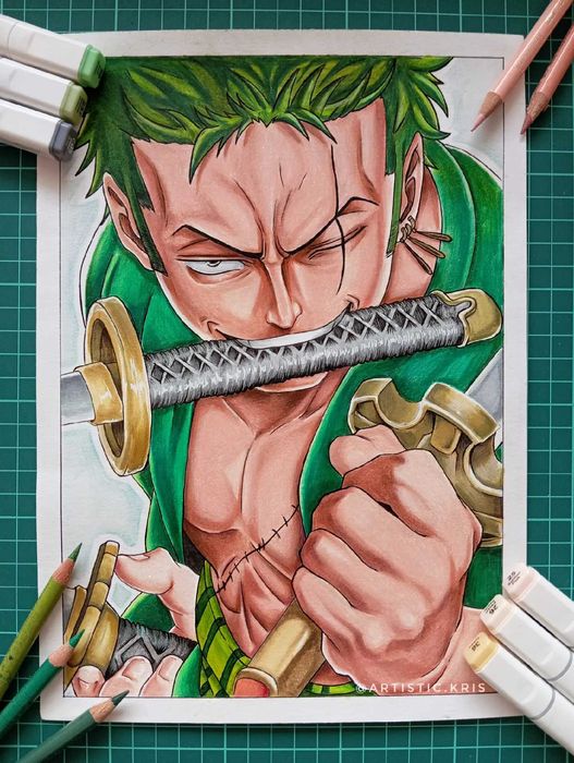 Аниме рисунки / One Piece, Demon slayer ,Формат А4+ рамка