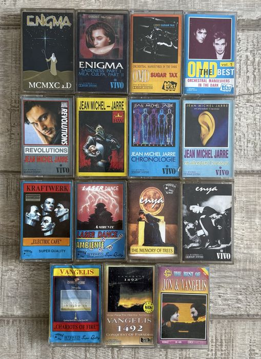 Lot 102 casete audio cu muzica diversa (synth-pop/downtempo/electro/disco/italo-disco/dance/rock