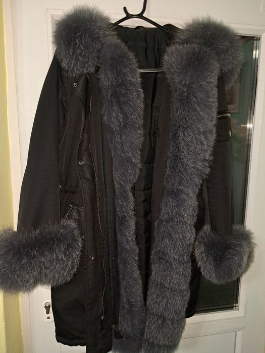 Geaca parka blana naturala