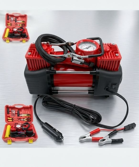 Компресор за Гуми Двуцилиндров 12V с инструменти