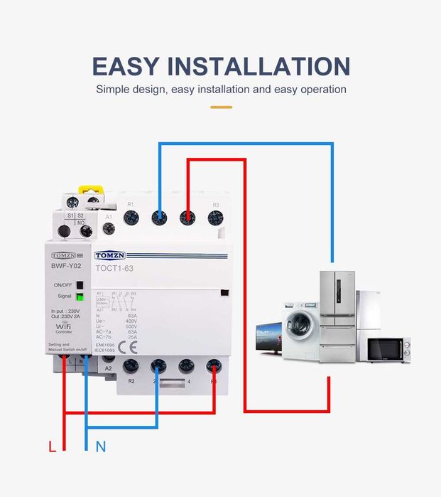 TOMZN Смарт Контролер за дистанционно управление на контактори
