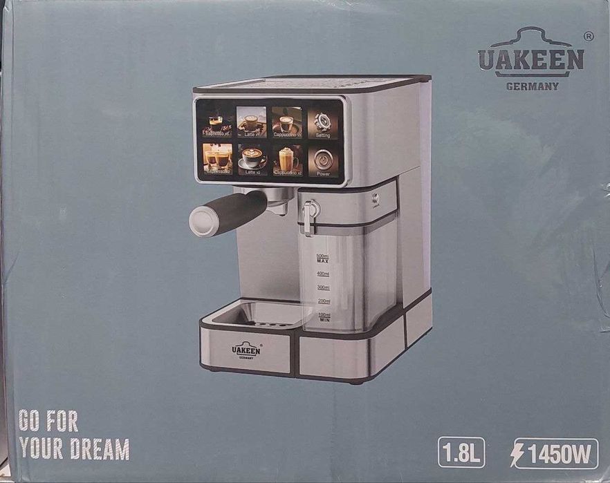 Рожковая автоматическая кофемашина Uakeen ZL-1503 с капучинатором.
