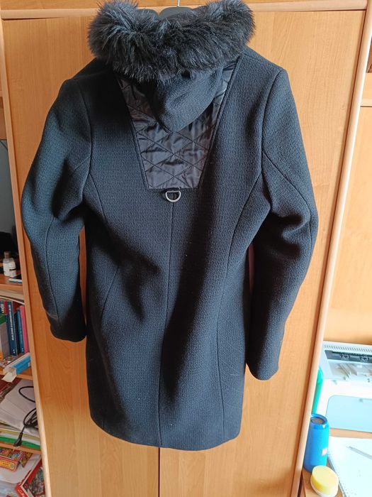 Зимно палто вълна черно