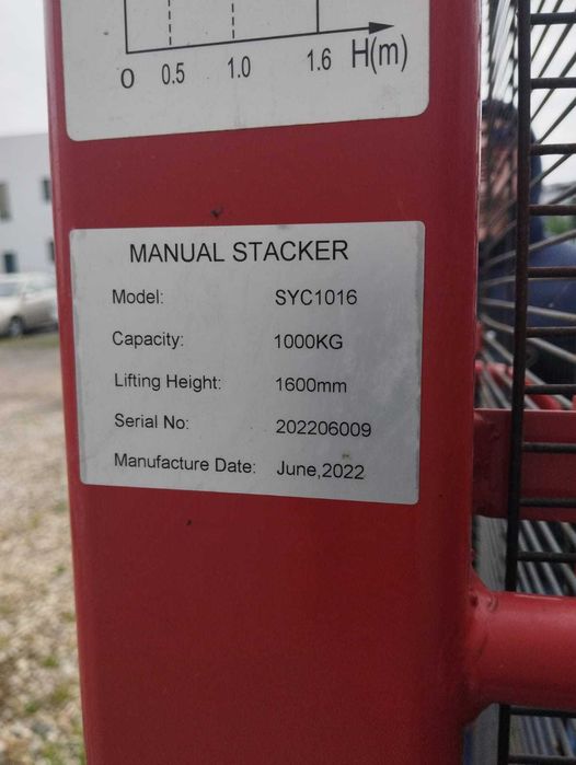 Stivuitor Manual Hidraulic SYC1016 – Stare Impecabilă (Folosit DOAR 2 ZILE!)