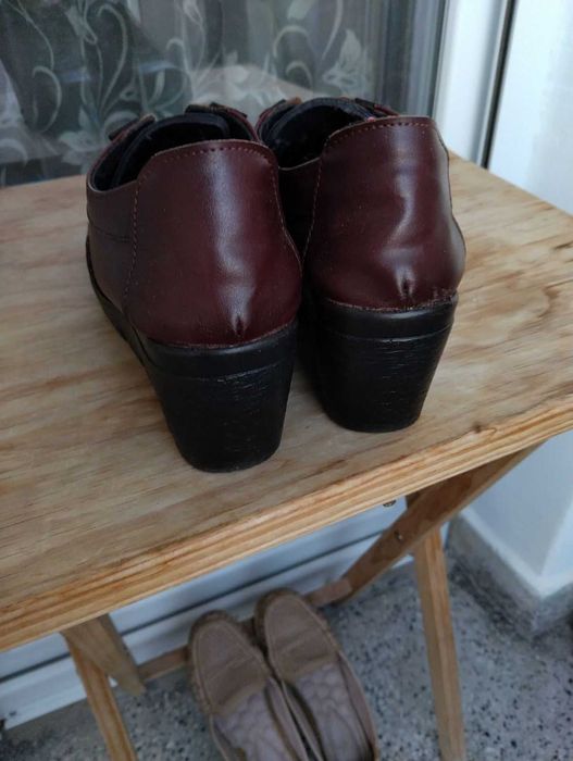 Дамски кожени обувки - No 39, бордо