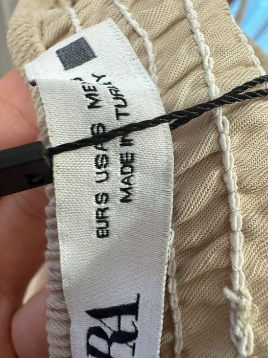 Rochie midi de vară crem bej mix de in cut out Zara mărimea S