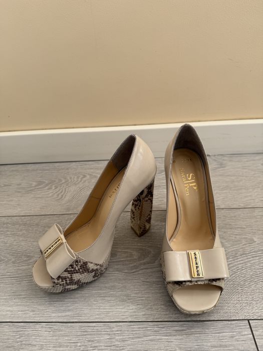 Pantofi piele 36 toc 11,5cm