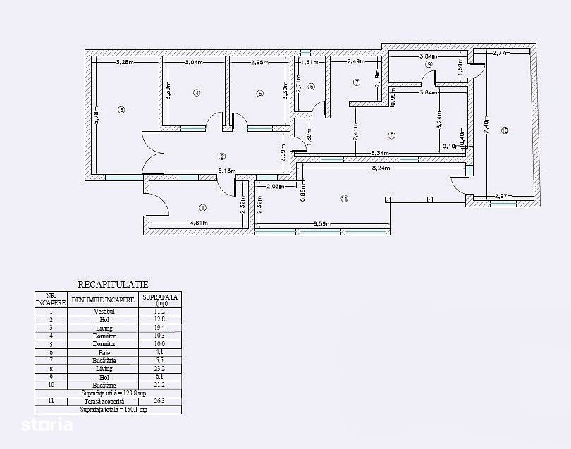 *Casă P+Pod(150 mp + 936 mp Curte)/Centrală proprie/Toate Utilitățile