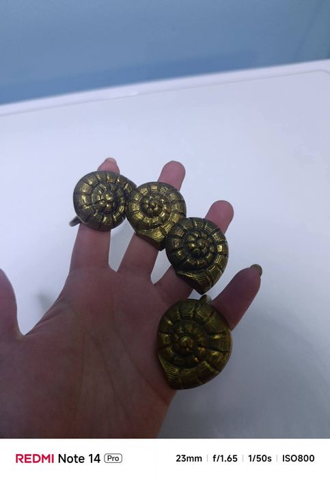 Винтидж месингови спирални пръстени за салфетки