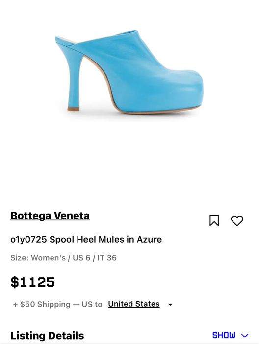 Луксозни дамски обувки на ток BOTTEGA VENETA Baby Blue