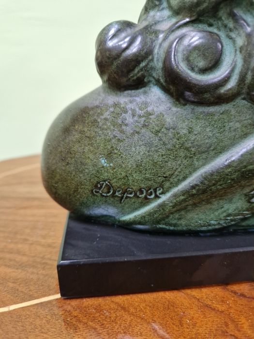 Уникален антикварен авторски френски керамичен бюст