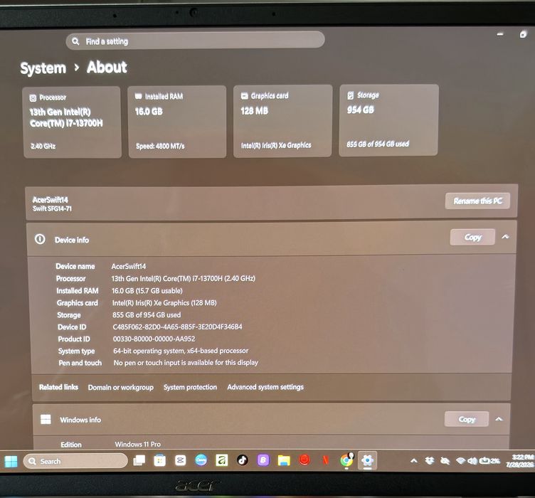 Laptop Acer Swift Go 14