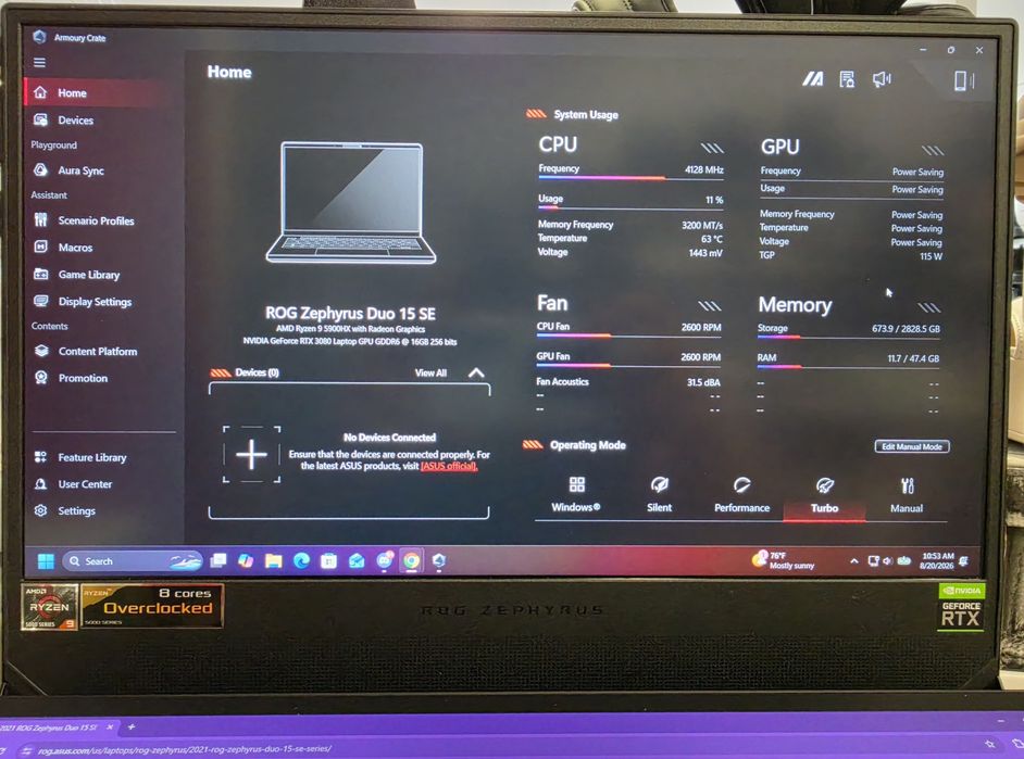 Asus Rog Zephyrus Duo 15 SE GX551QS