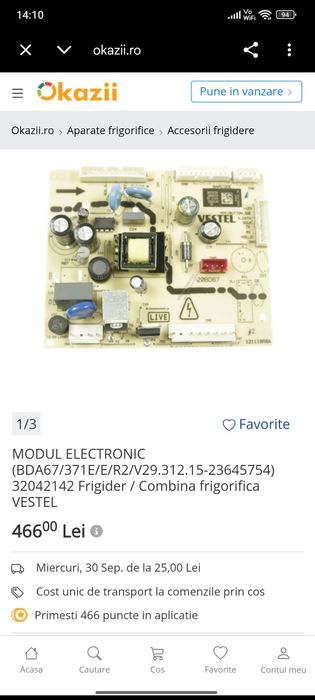 Modul electronic vestele frigider electolux