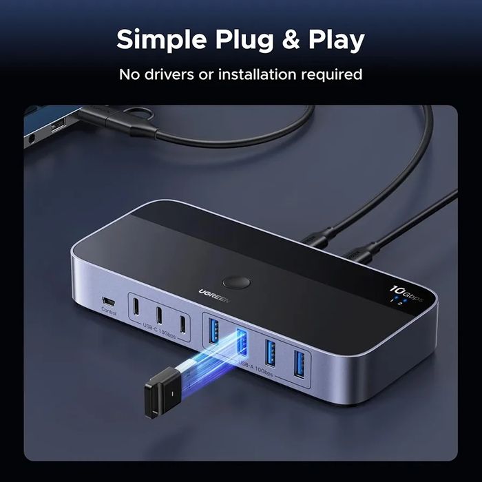 2-In 7-Out USB A switch: UGREEN USB Switcher allows 2 computers to share up to 7 USB devices (4×USB-A + 3×USB-C)