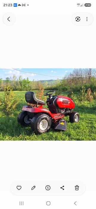 Tractoras tuns iarba , cu motor briggs&statton , de 13 cp , perfect functional
