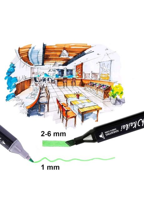 60бр Маркери със тънък или дебел писец