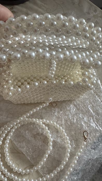 Сумочка клатч из бусин. Ручная работа.