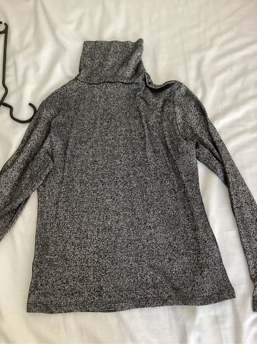 Bluză tip maletă Vero Moda gri melanj, elastică, etichetă L (potrivită S/M)