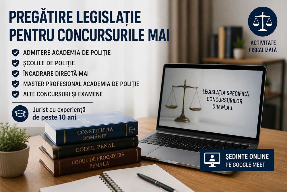 Pregătire legislativă pentru admiterea în Poliție și concursuri MAI