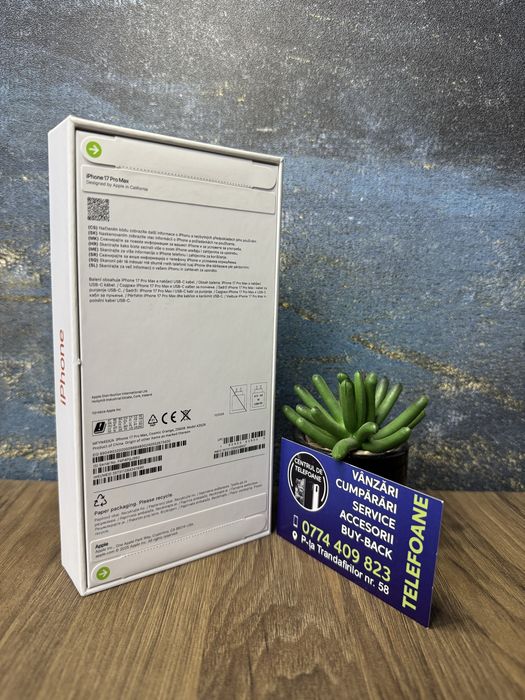 Iphone 17 Pro Max/256 GB/NOU/ Garantie 2Ani Centrul de Telefoane/Rate