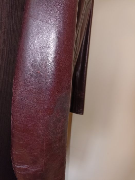 Кожено манто, размер 40 / М, овча кожа цвят бордо
