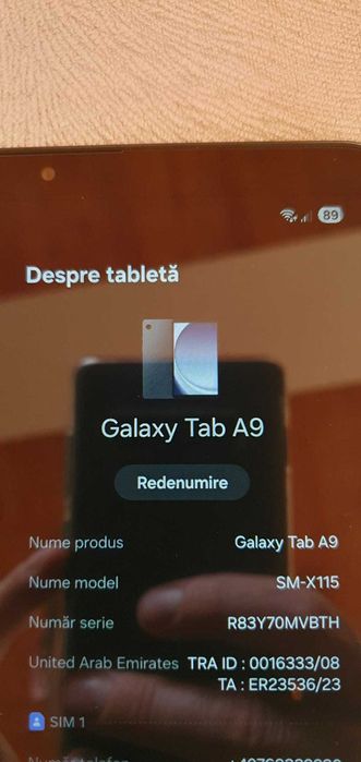 Tableta Tab A9 128 GB impecabila