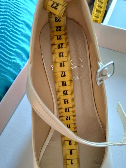 Pantofi mireasa nepurtati cu platforma si bareta