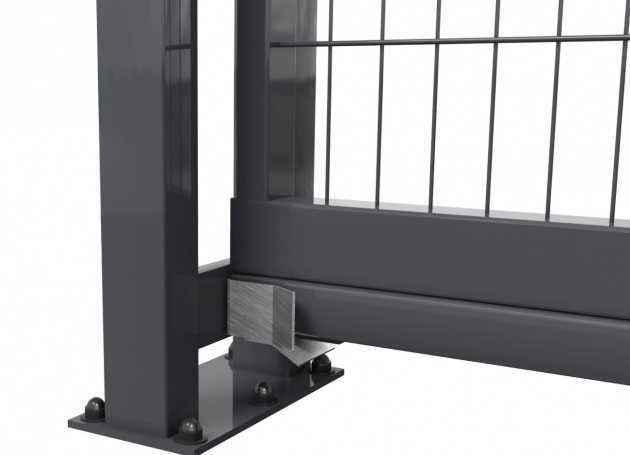 Poartă autoportantă în consolă 4 m x 2 m – zincată și vopsită electrostatic RAL 7016