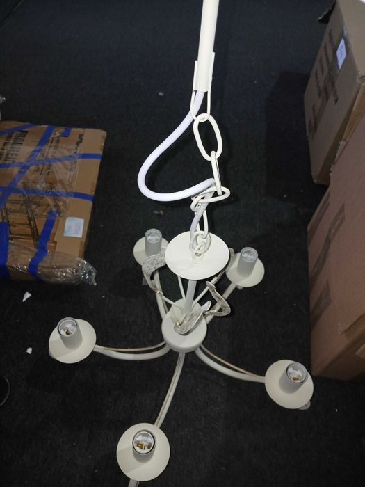 Candelabru VITALUCE VE3807-0/5, 5 becuri, alb cu auriu