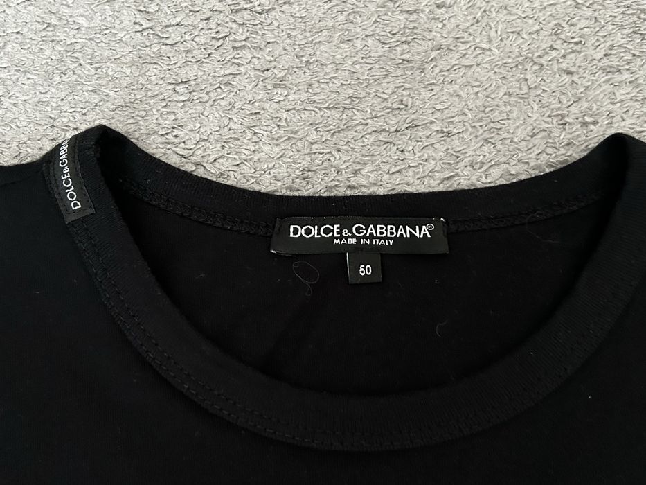 Dolce & Gabbana Black Logo Printed Cotton Short Sleeve T-Shirt L
