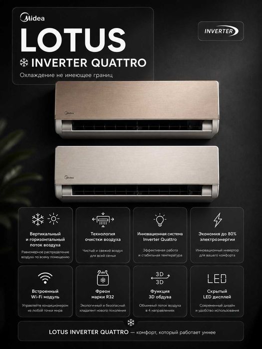 Кондиционер Midea Lotus Inverter Quattro