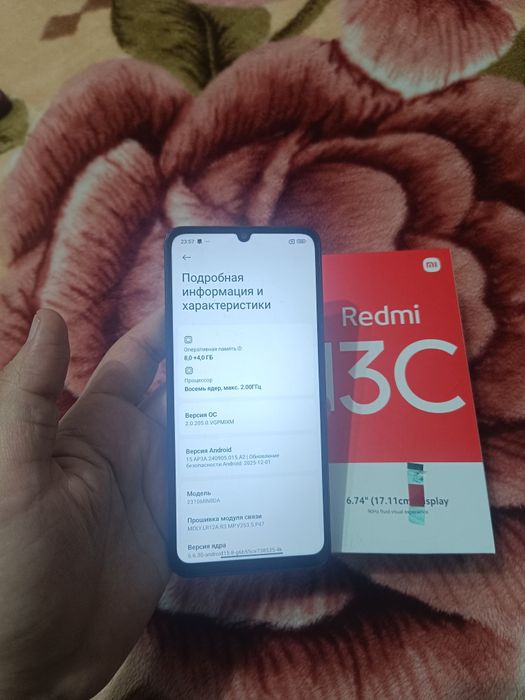 Xiaomi Redmi 13C 8+8/256GB Black Igravoy Karobka Holati Yaxshi Otlicni