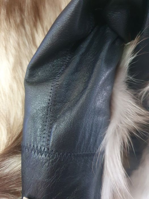 Дамско зимно яке естествена кожа и косъм